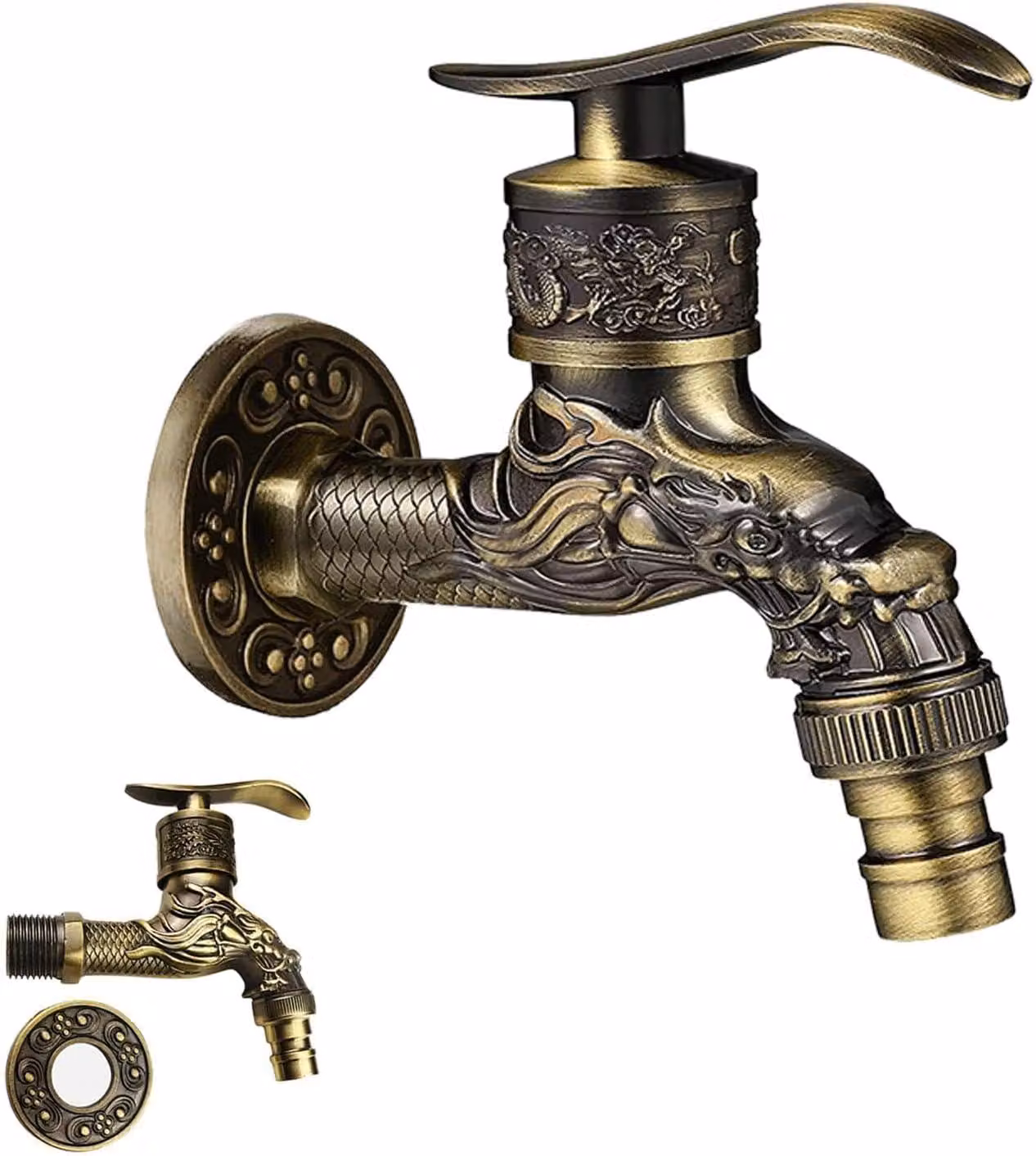 Miscelatore per lavabo in stile vintage, antico, in ottone o bronzo, per bagno e cucina