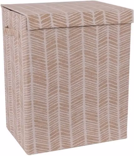 Set di 6 Portabiancheria Rettangolari Pieghevoli con Manici Ximba, Beige, L 40 x P 30 x H 50 cm