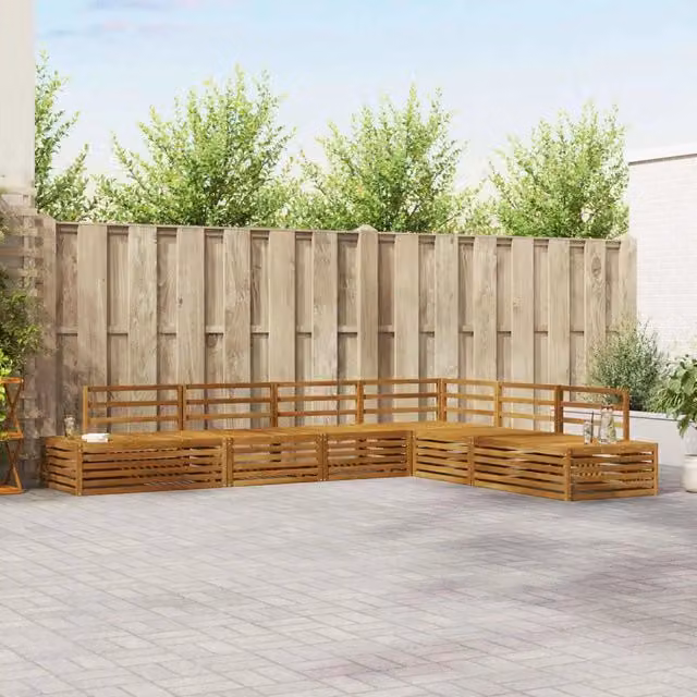 7 pz Set di divani da esterno Legno di Acacia Massello Naturale 3374099
