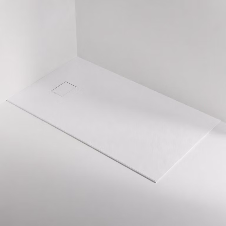 Piatto doccia in resina 70x90 cm SMC effetto pietra colore bianco CUBA