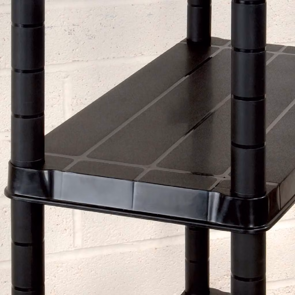 vidaXL Scaffale a 4 Ripiani Nero 183x30,5x130 cm in Plastica