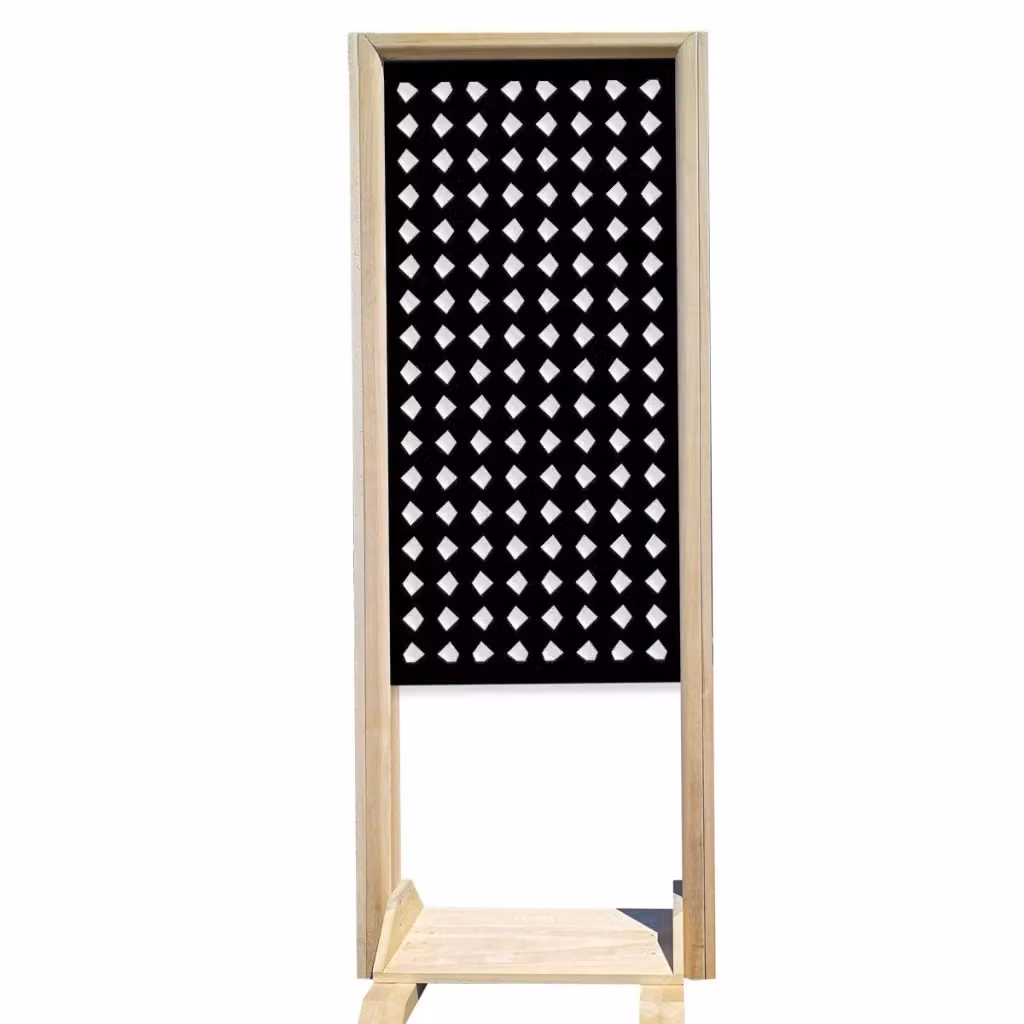 Paravento modulabile Signorbit in legno e PVC con motivo geometrico nero L: 70 cm, P: 50 cm, H: 190 cm – 2