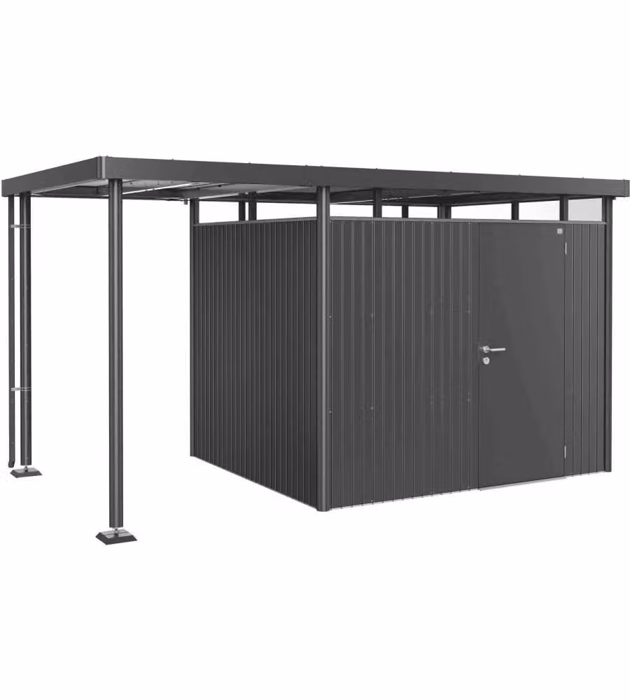 Biohort tettoia laterale per casetta da giardino grigio 150x235 cm