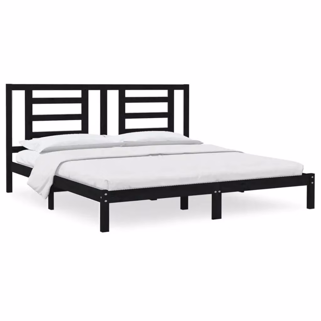 Giroletto Nero in Legno Massello di Pino VIDAXL L/P/H: 200 x 200 x 31 cm – 2