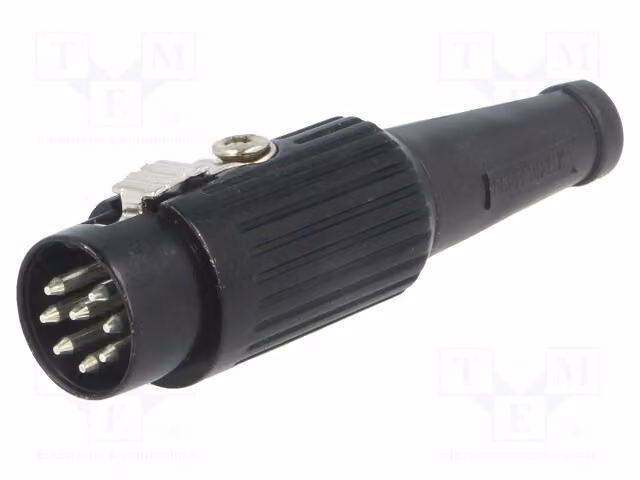 1 connettore maschio, sistema DIN: 270°, 8 pin diritti, per cavi 591-0800, connettore DIN