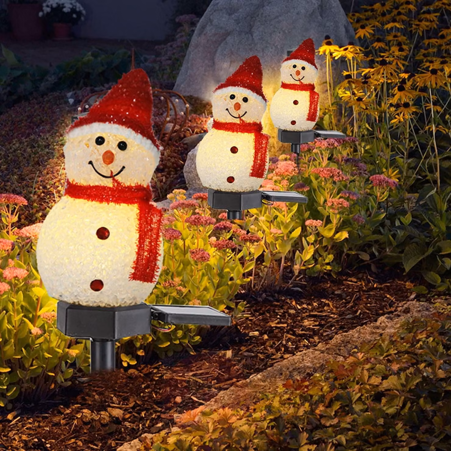 Lampada da giardino solare, 45 cm, impermeabile, con LED, per l'illuminazione esterna