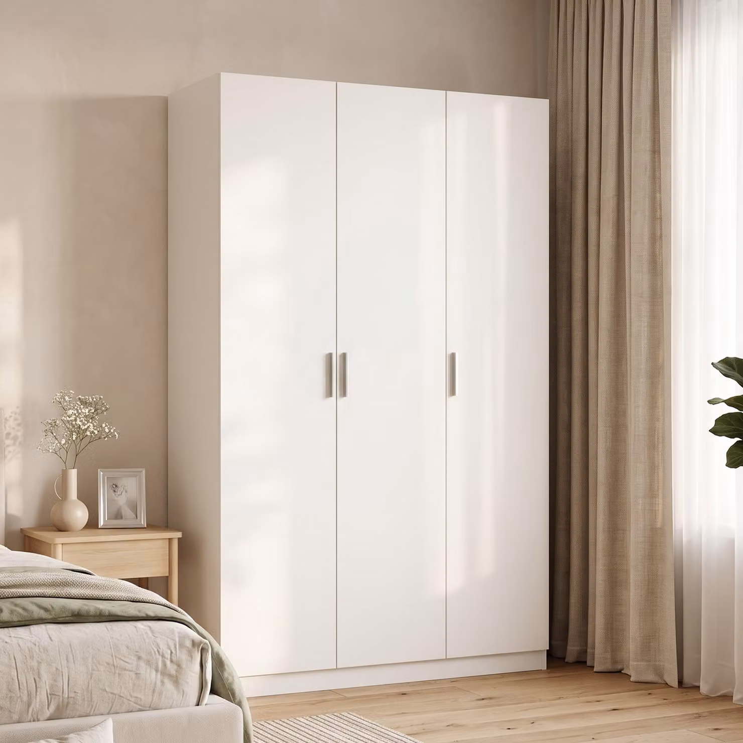 Armadio HOMCOM per camera da letto con ripiani regolabili e ante soft close, Bianco – 2