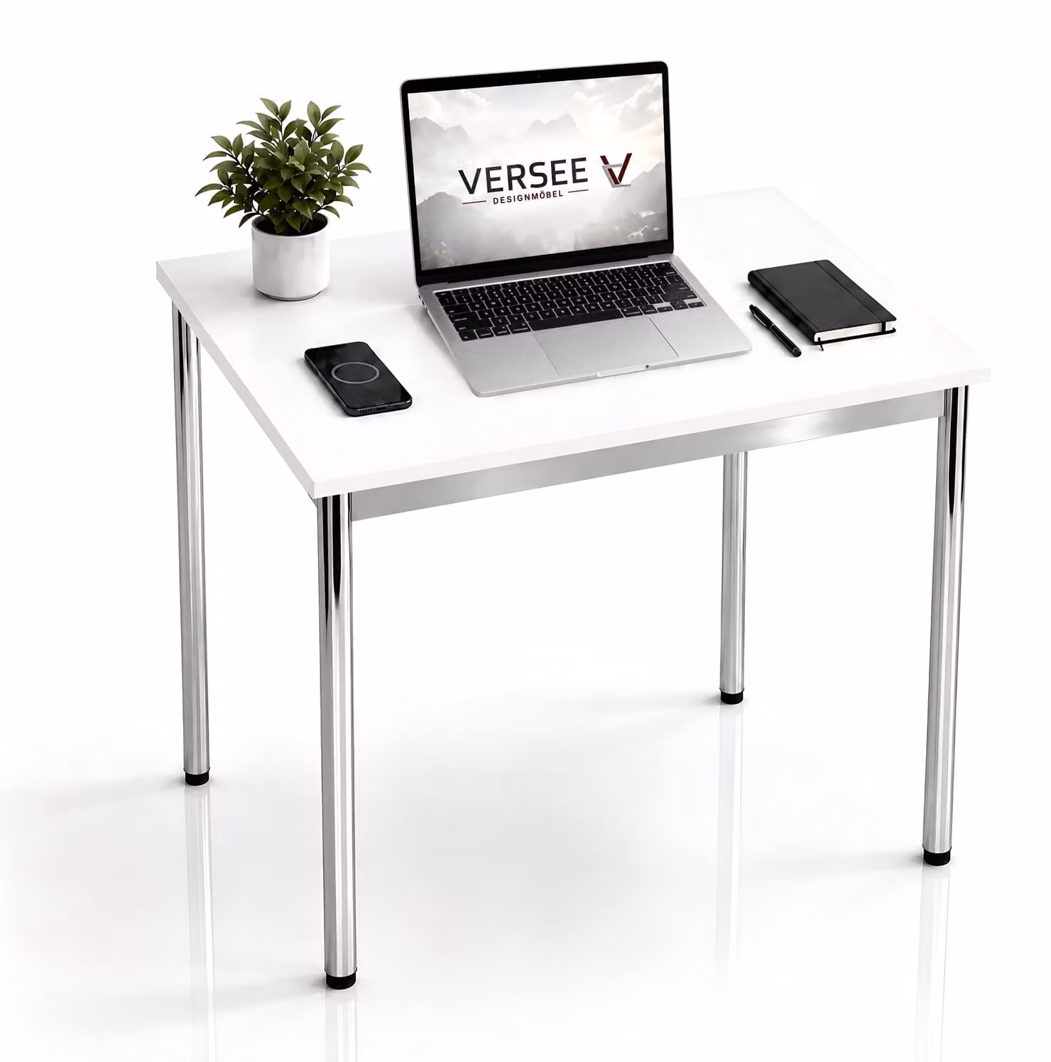 Scrivania / tavolo da conferenza VERSEE VST1 100x90 cm bianco - regolabile in altezza, stabile