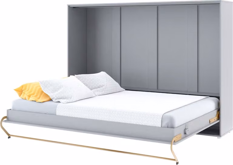 Letto a parete Armadio letto CONCEPT PRO CP-04 Orizzontale 140x200 GRIGIO OPACO Letto pieghevole a parete, armadio letto pieghevole, armadio con letto pieghevole integrato, letto funzionale