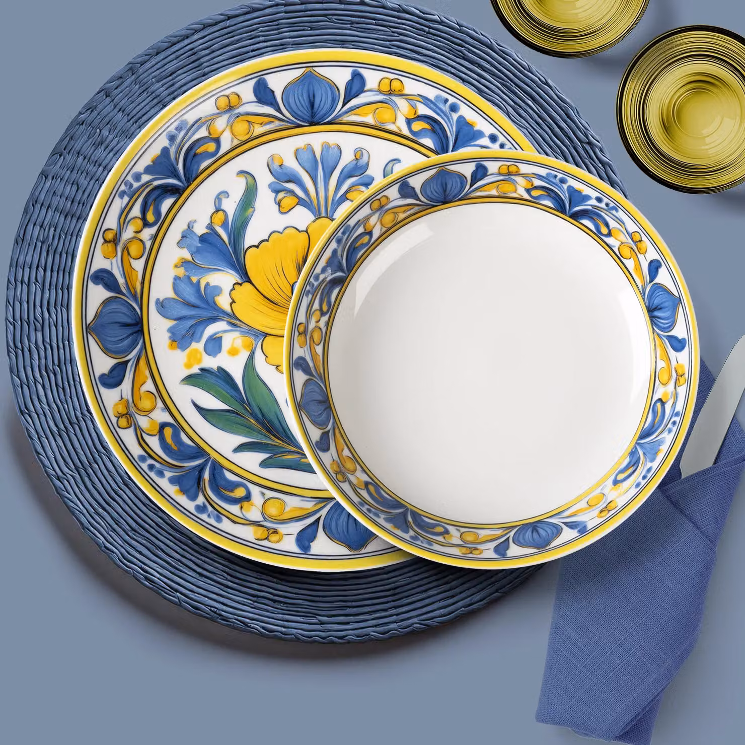 Servizio di piatti Melody Gusto Casa in porcellana con decoro floreale, 18 pezzi, multicolore – 2
