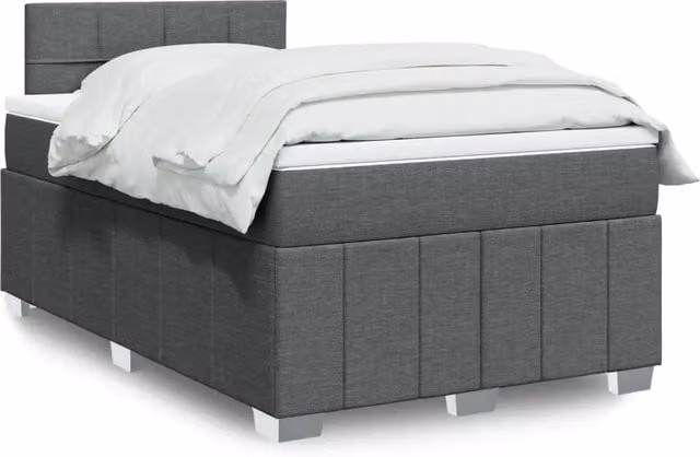 Letto Ibrido vidaXL con Giroletto a Molle e Materasso Grigio e Bianco L/P/H: 120 x 190 x 100,5 cm – 1