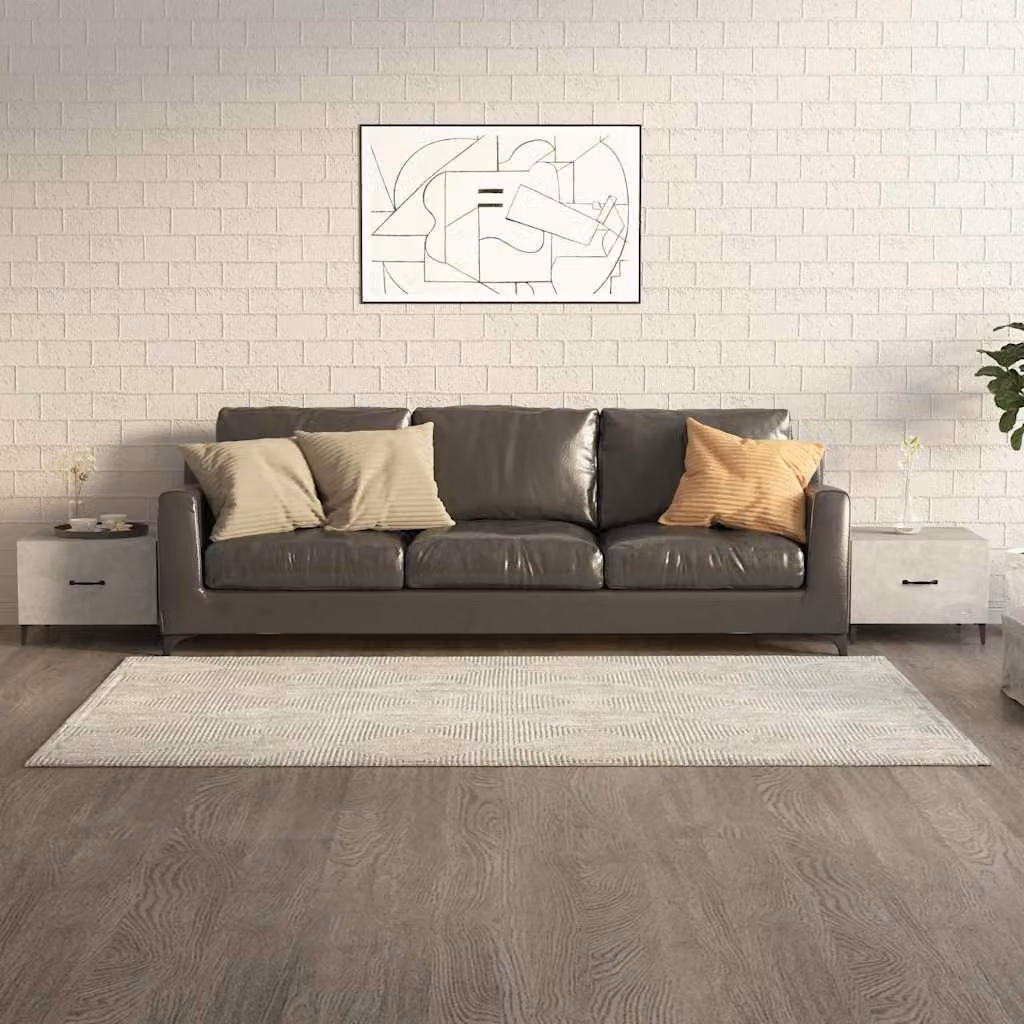 Set di 2 tavolini da salotto vidaXL in stile industriale con gambe in metallo e piano in grigio cemento, L/P/H: 50 x 50 x 40 cm