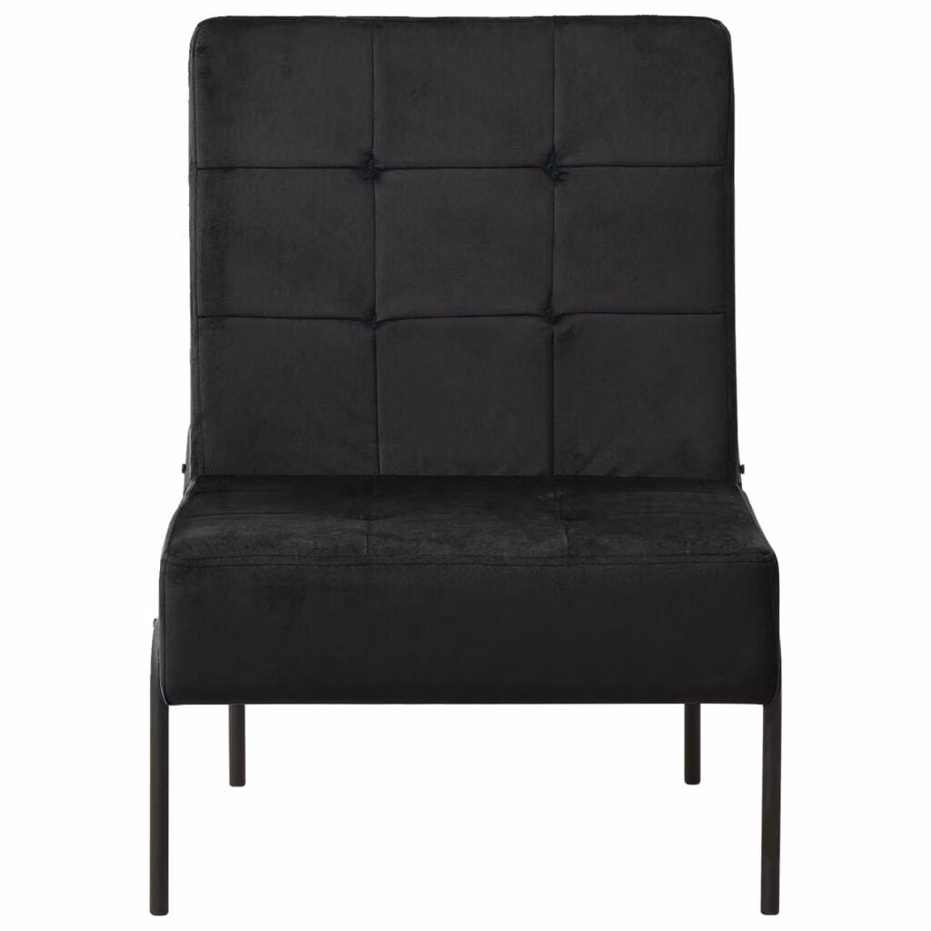 Poltrona Relax 65x79x87 cm Nera in Velluto