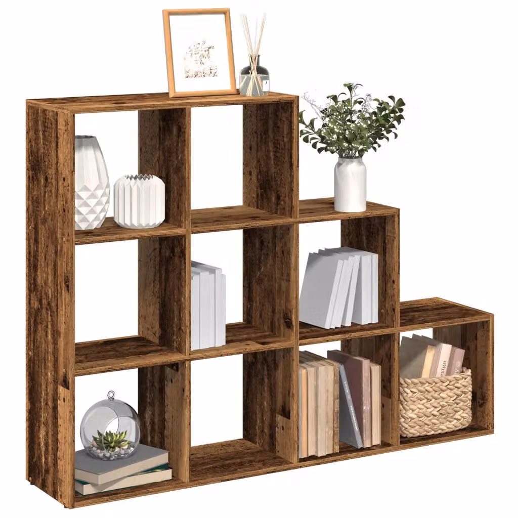 Libreria vidaXL a 3 Ripiani in MDF Effetto Legno Vecchio Marrone L: 137,5 cm, P: 29,0 cm, H: 103,5 cm