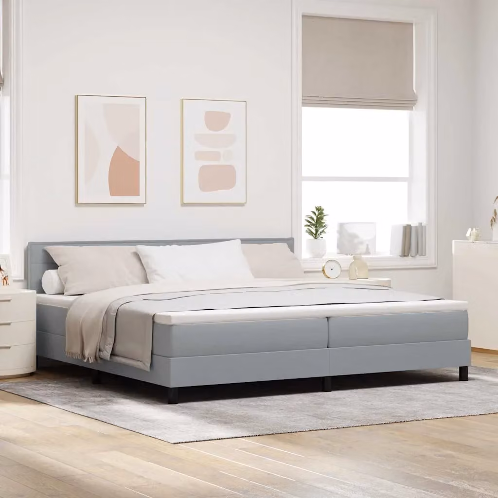 Letto ibrido con testiera vidaXL in tessuto grigio L: 200 cm, P: 200 cm, H: 203 cm
