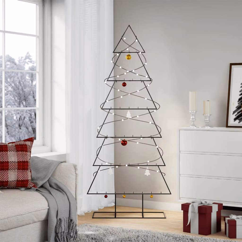Maison Exclusive - Albero di Natale in metallo per decorazioni Nero 180 cm