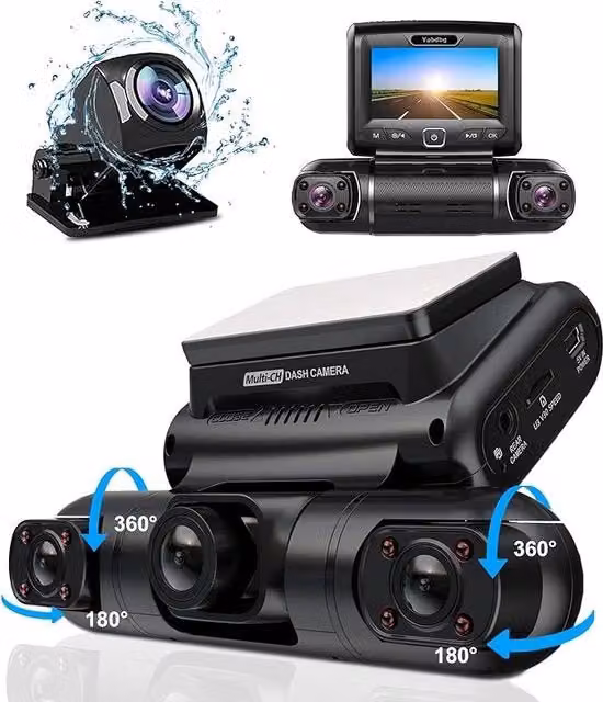 Dashcam Stellar Full HD con Registrazione Continua e Visibilità Notturna, Colore Nero