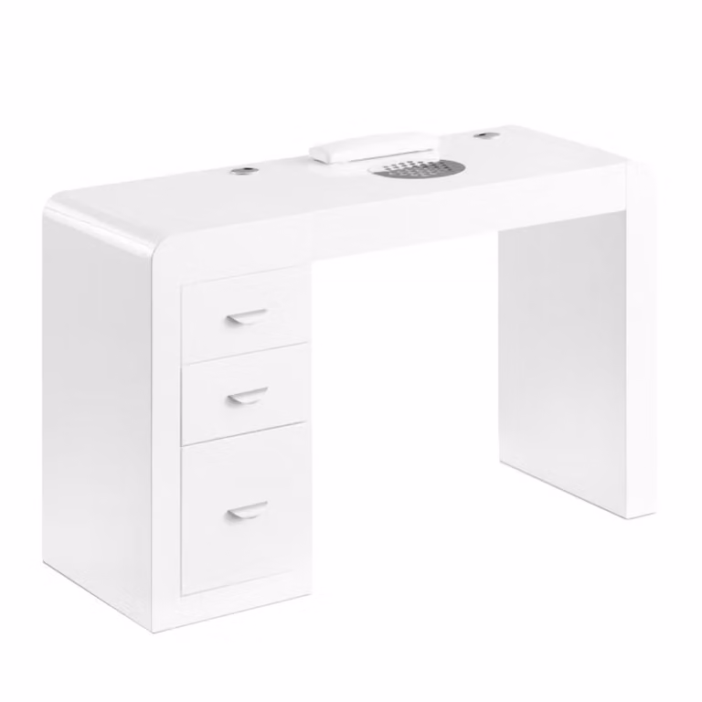 Desk cosmetico 312 con assorbitore di cassette Bianco, lato destro