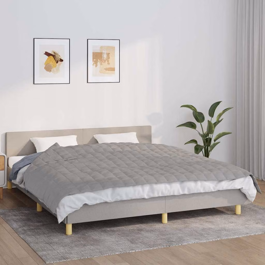 vidaXL Coperta Ponderata Grigia in Microfibra e Cotone, L 155 cm x P 220 cm, 7 kg