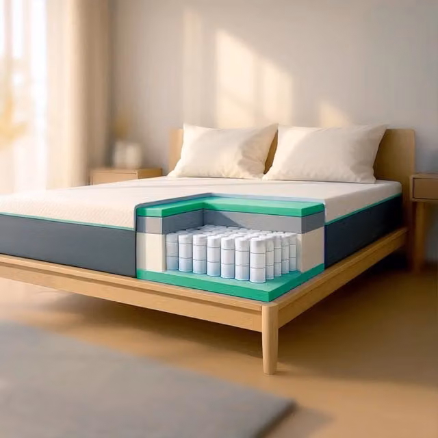 Materasso 140x200 in Memory Foam e Molle Insacchettate | Altezza 25 cm | Tecnologia Breeze | Traspirante, Anallergico e Sfoderabile