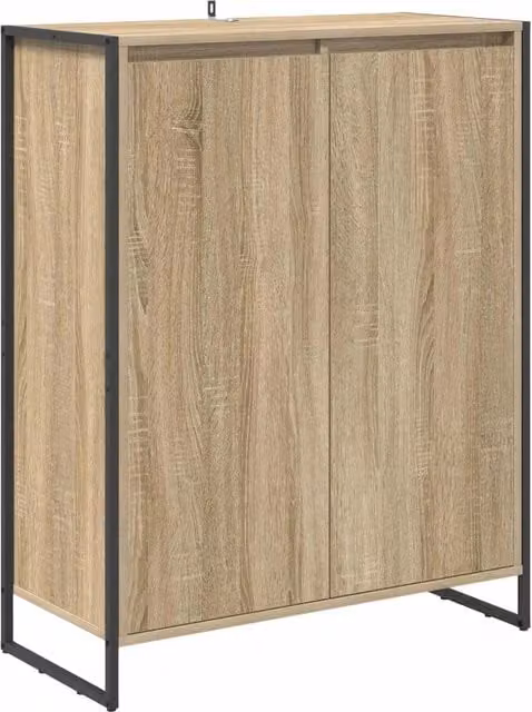 Mobile per scarpe Sonoma in stile industrial con ante a battente, colore marrone, L/P/H: 79 x 36 x 100 cm
