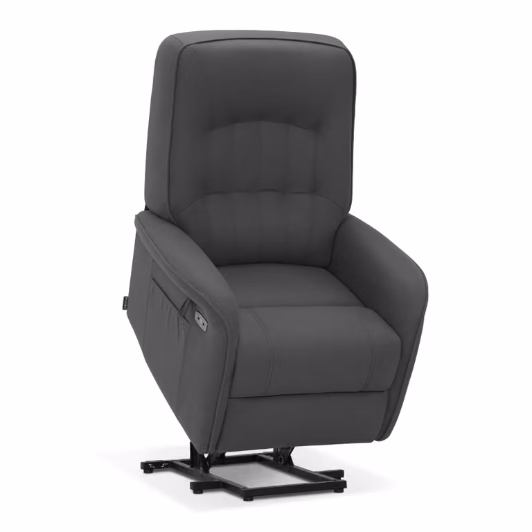 M MCombo Poltrona TV con ausilio stand-up elettrica a 2 motori, con massaggio e riscaldamento, con funzione reclinabile, fino a 160°, cuscino di seduta in schiuma integrale 7584
