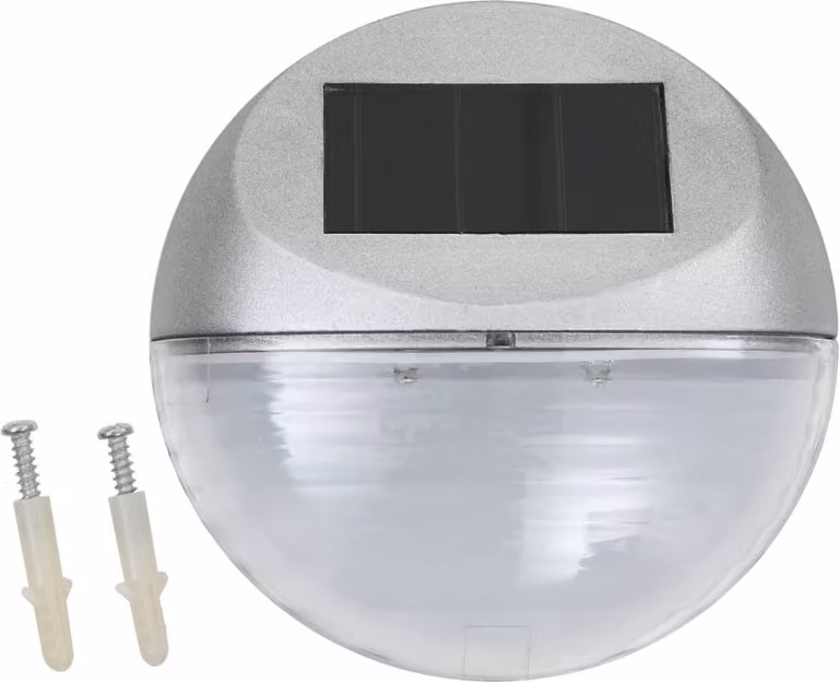 Lampade Solari da Parete da Esterno a LED 24 pz Rotonde Argento