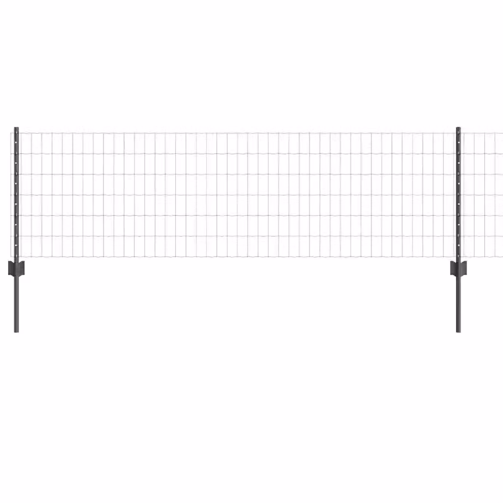 Recinzione Euro vidaXL in acciaio rivestito in PVC grigio con palo rotondo per installazione interrata L: 50 cm, H: 0,6 m – 2