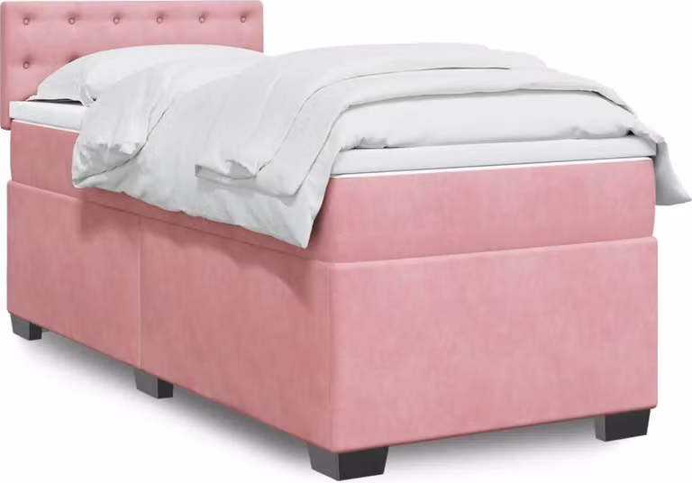 Maison Exclusive - Letto boxspring con materasso Rosa 80x200 cm Velluto