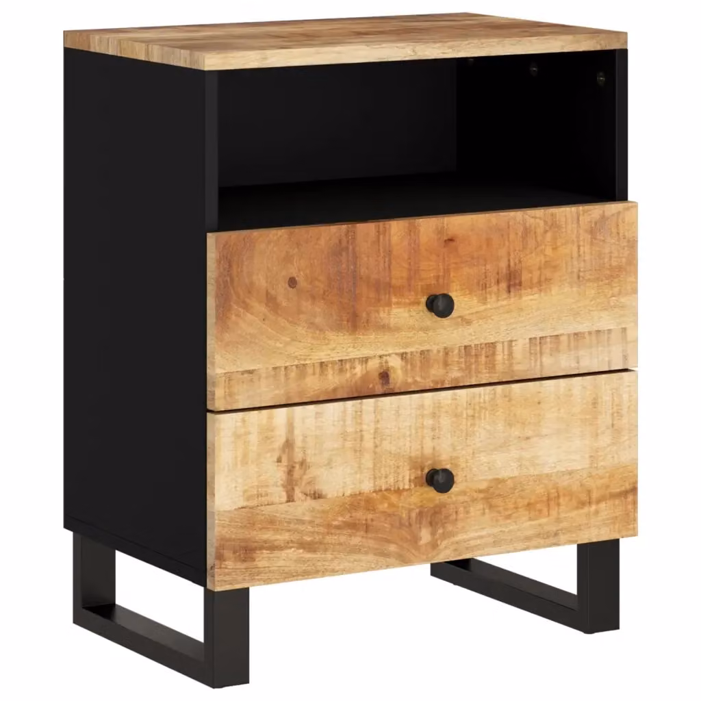 Comodino sospeso vidaXL in legno di mango e metallo marrone L: 50 cm, P: 33 cm, H: 62 cm – 2