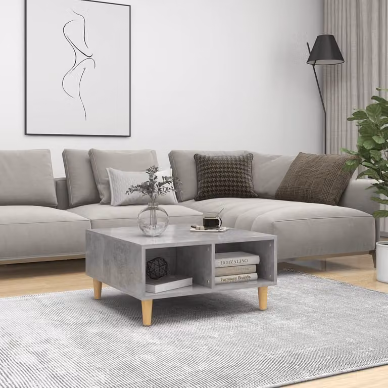 Maison Exclusive - Tavolino grigio cemento 60x60x30 cm Materiale ligneo