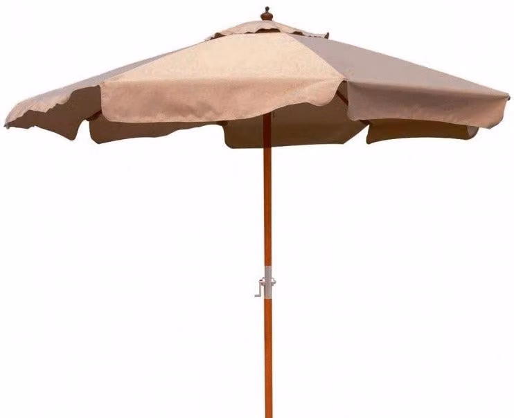 Ombrellone da Giardino Ø3 m Palo Ø48 mm in Legno Bauer Island Ecrù