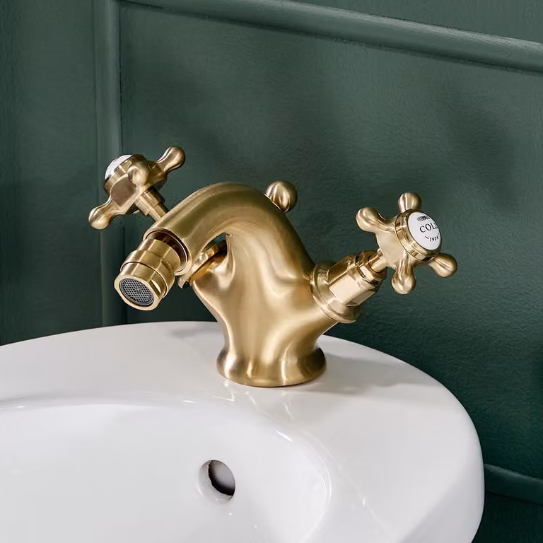 Miscelatore Monoforo per Bidet Finitura Oro Satinato Rubinetto Bagno Lusso Moderno - Oro Satinato