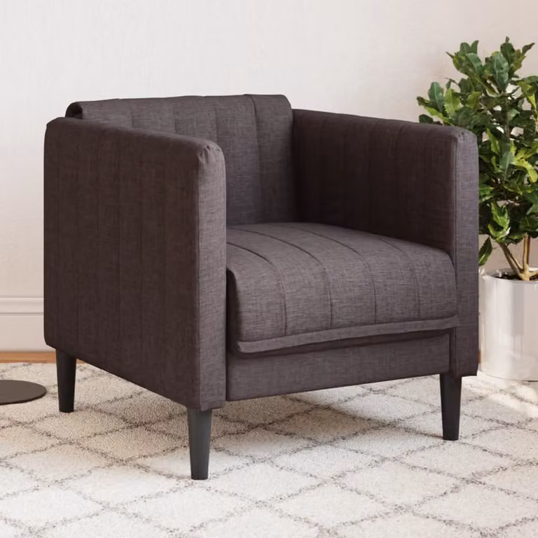 vidaXL Poltrona Lounge Moderna in Tessuto Marrone con Braccioli e Imbottitura in Schiuma L/P/H: 76.5 x 74.5 x 69.0 cm