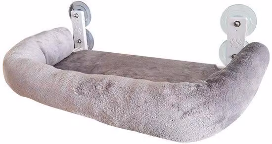 Ampia amaca per gatti con rivestimento spesso e sfoderabile - 45 x 30 cm. Lettino per gatti pieghevole e resistente con 4 robuste ventose, in grado di contenere fino a 30 kg d'acqua, grigio