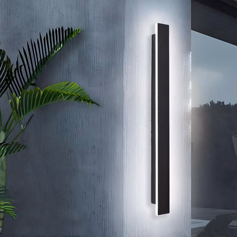 Lampada a LED da parete, 80 cm, 16W, grado di protezione IP65, luce bianca fredda 6000K, colore nero