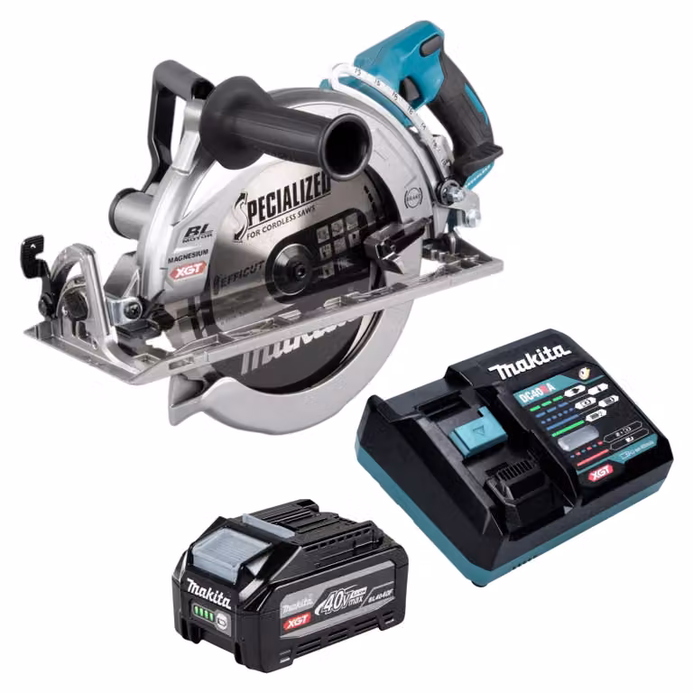 Sega circolare a batteria Makita RS 002 GU101 40 V max. 260 mm Brushless + 1 batteria da 4,0 Ah + caricabatterie