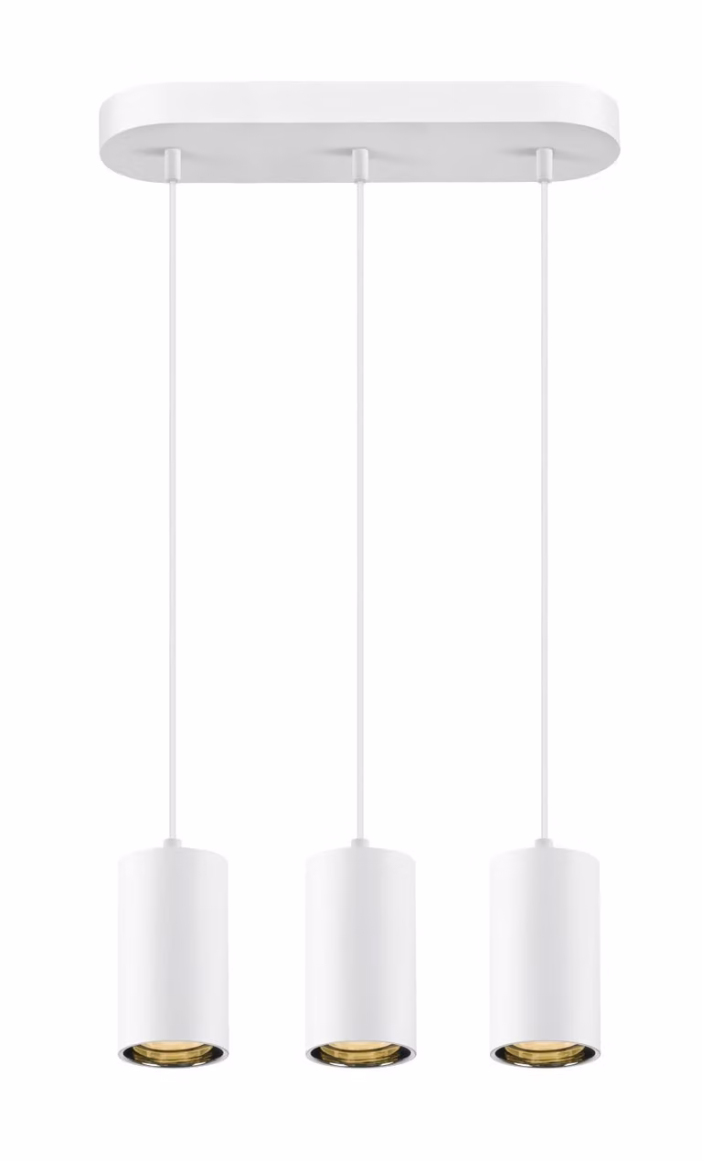 ASTO TUBE, lampada a sospensione, GU10, lunghezza sospensione 250 cm, 3x max. 10 W, bianco