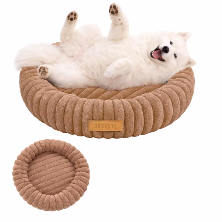 Dogeste Donut cuccia per cane 90 cm rotonda, cuscino morbido e soffice, lavabile, fondo antiscivolo