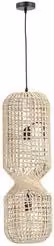 Lampada a sospensione MALABO Bizzotto in rattan beige con 2 luci E27 da 80 W, L/P/H: 25 x 25 x 157,5 cm