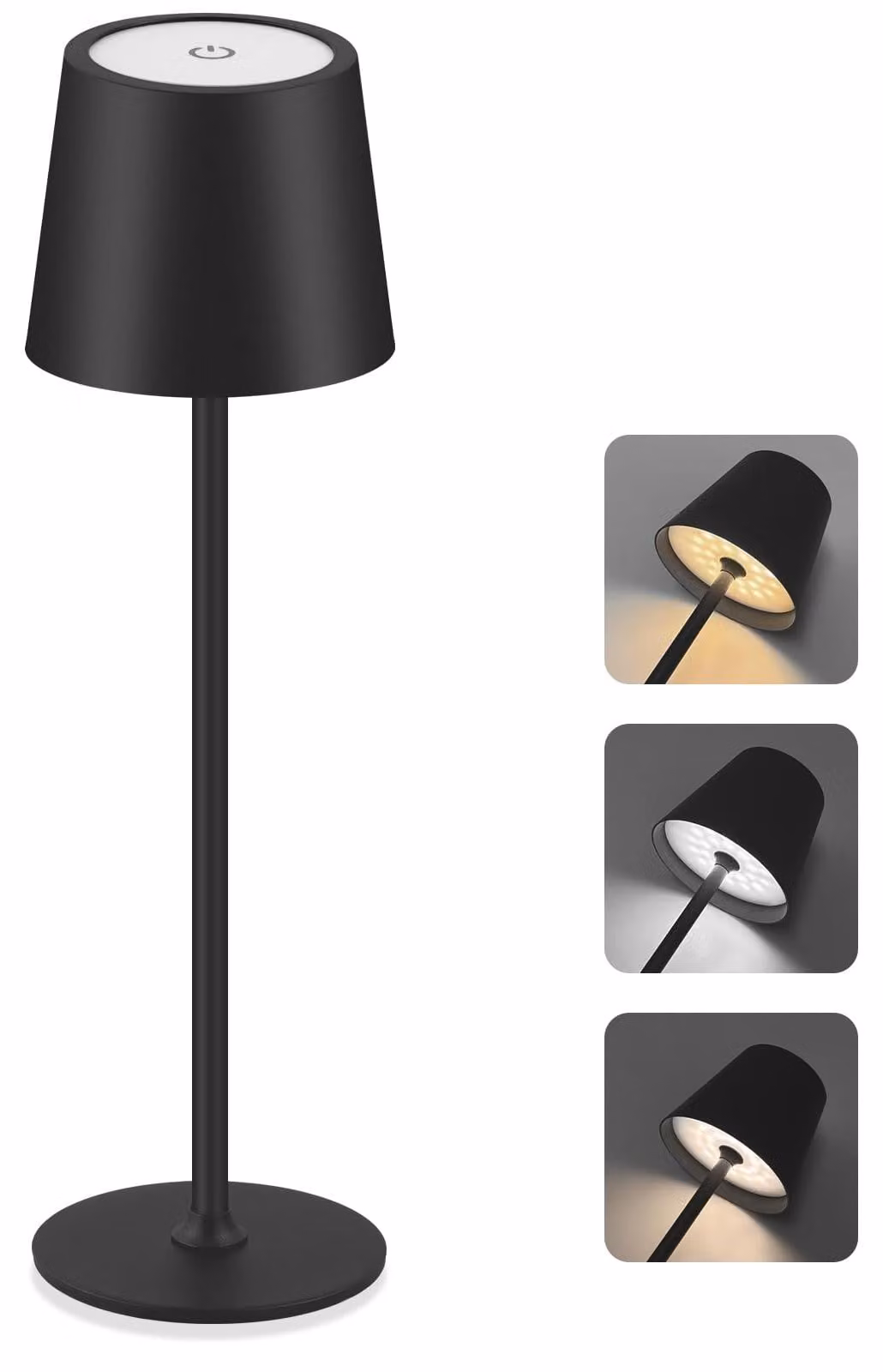 Lampada da tavolo, wireless, ricaricabile con batteria da 5200 mAh, regolabile in altezza, con 3 temperature di colore e dimmerabile