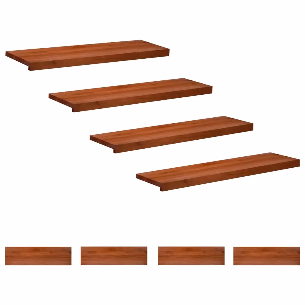 Set di 8 tappeti per scale vidaXL in legno di faggio, colore marrone, L 100 x P 30 x H 2 cm – 2