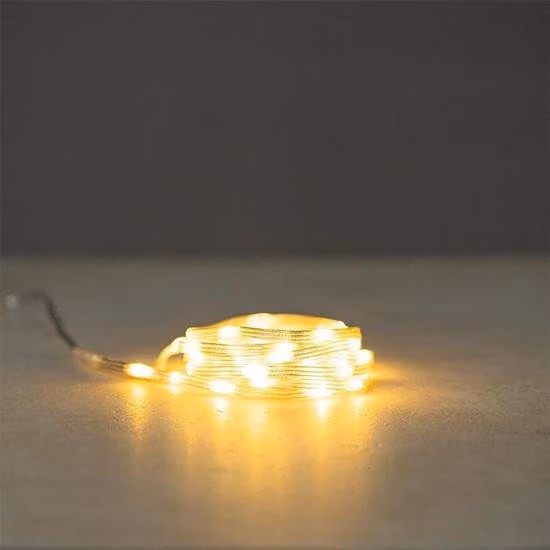 Ghirlanda luminosa a LED per interni ed esterni | bianco caldo | con timer | trasparente