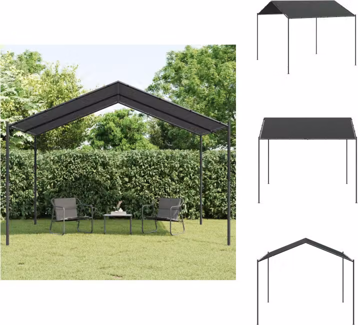 vidaXL Padiglione da giardino antracite 4x3 m in acciaio e tessuto - Padiglioni e tendoni per feste