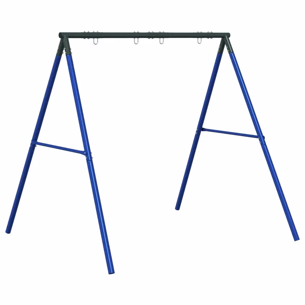 Telaio per altalena da esterno per bambini vidaXL in metallo con altalena, disponibile nei colori blu o verde, L 206 x A 185 cm – 2