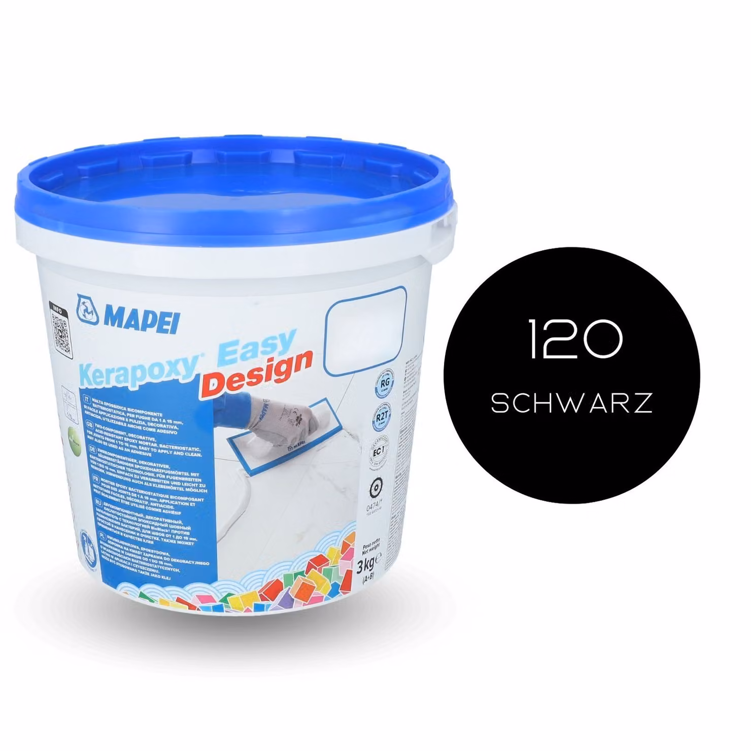 MAPEI® KERAPOXY Easy Design 2K 3 kg 120 nero Adesivo per fughe in resina epossidica per piastrelle
