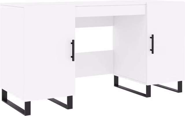 Scrivania | Tavolo da Ufficio Bianca 140x50x75 cm in Legno Multistrato