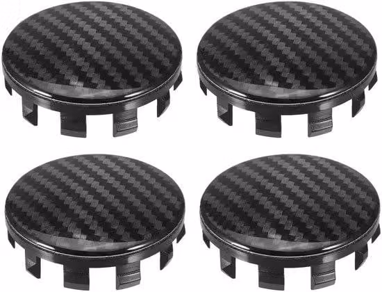 Set di 4 adattatori per cerchi in plastica, colore nero, diametro 56 mm, spessore 17 mm