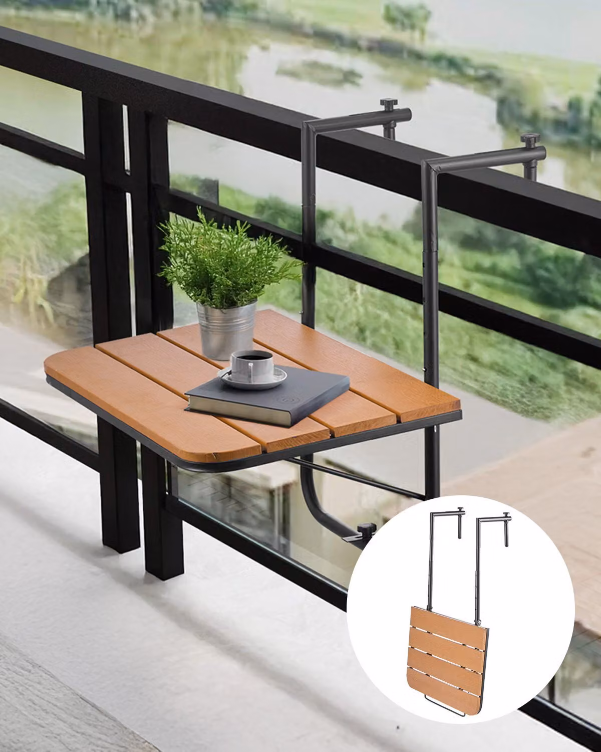 Tavolo da balcone Tavolo sospeso Tavolo sospeso da balcone Tavolo pieghevole pieghevole 595x400 mm