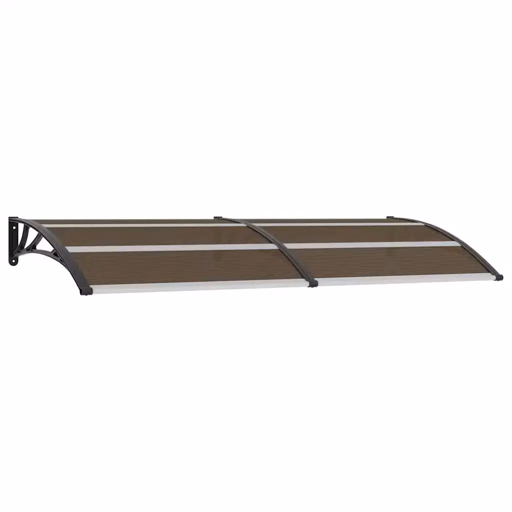 Pensilina per porta vidaXL in policarbonato nera e trasparente L: 240 cm, P: 100 cm – 2